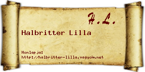 Halbritter Lilla névjegykártya